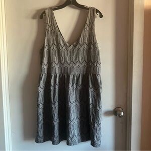 Lucky Brand Womens Black/Gray Tank Mini Dress Fit and Flare. Size XL